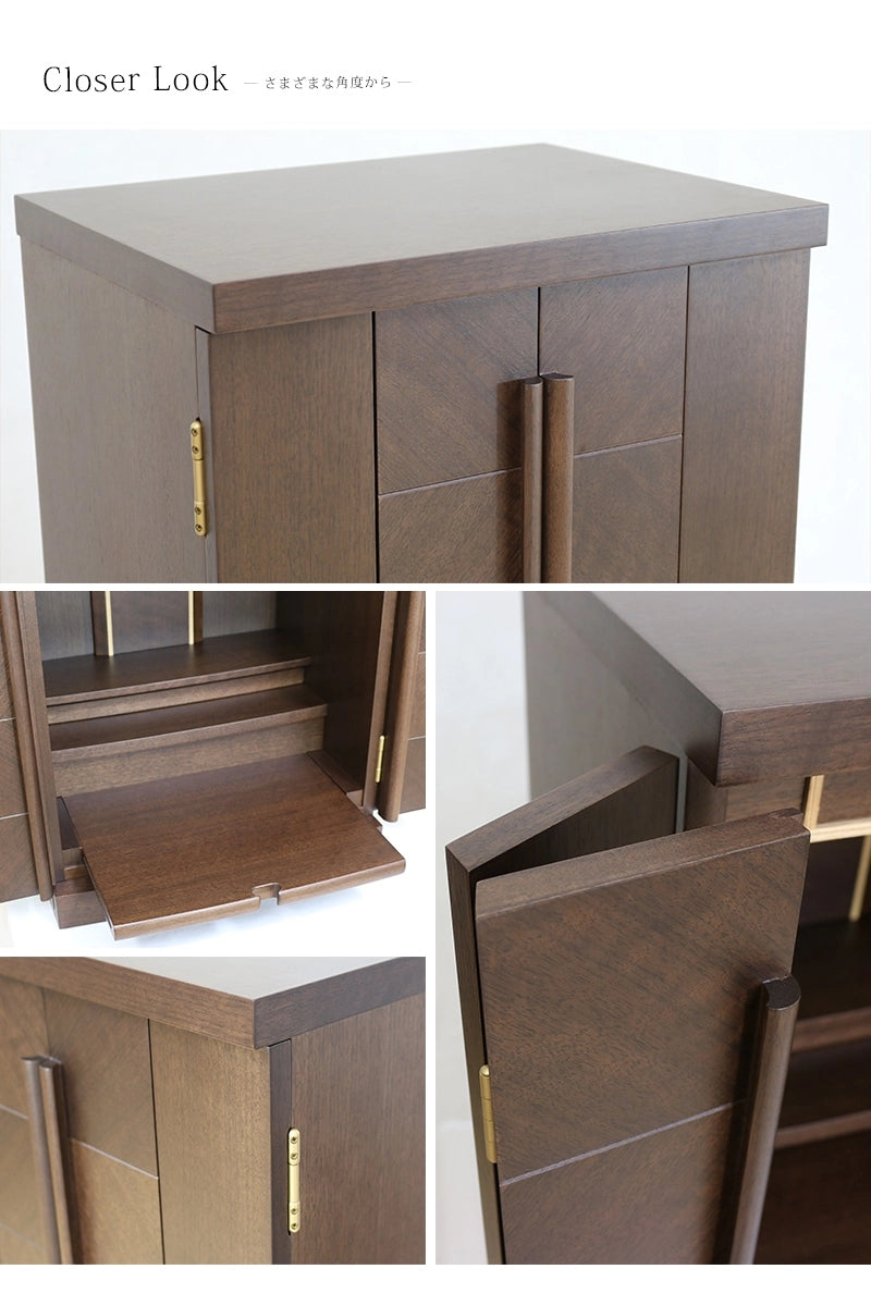 ベータ市松 ウォールナット 16号の詳細部分の下部拡大画像をご覧ください。