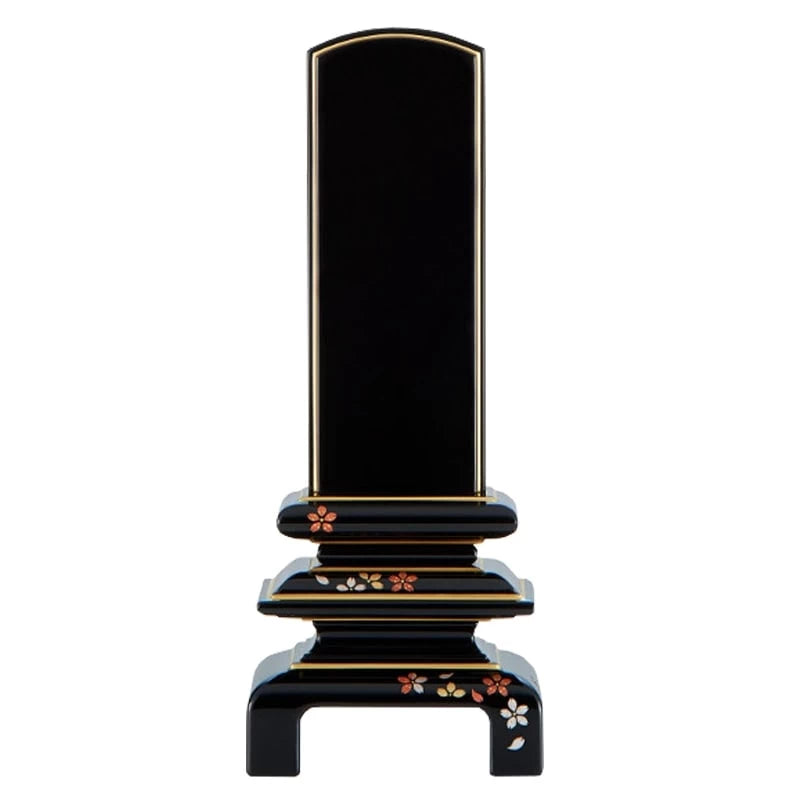 高野位牌 銀杏呂門 蒔絵入り 面粉 黒メイン画像01