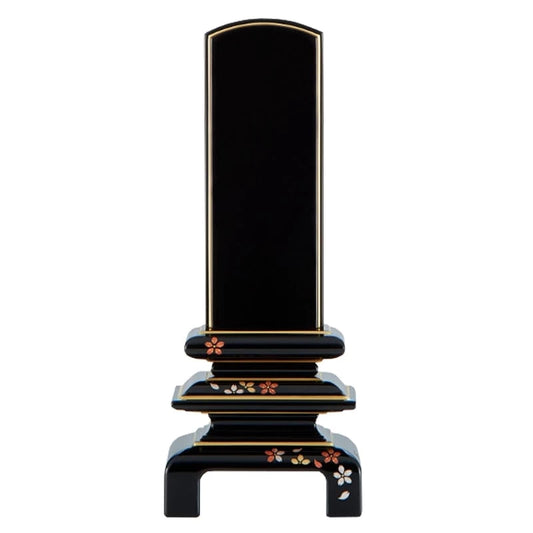 高野位牌 銀杏呂門 蒔絵入り 面粉 黒メイン画像01