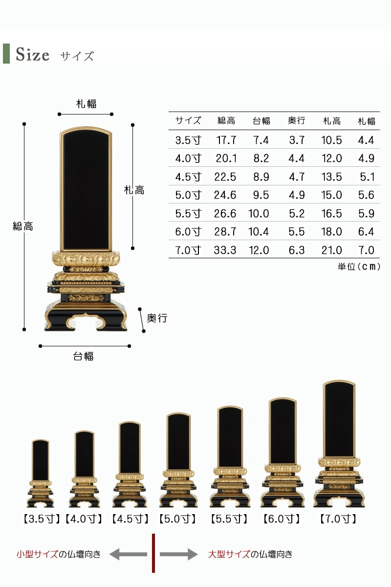 高野位牌 極上京千倉 面粉 裏金 | お位牌の通販 | インテリア仏壇