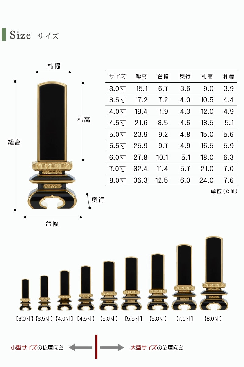 高野位牌 京中台 面粉 裏金 | お位牌の通販 | インテリア仏壇 ルミエール