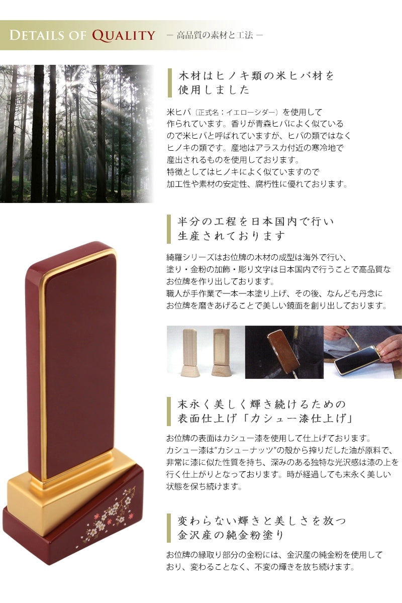 高品質の素材と工法の説明。