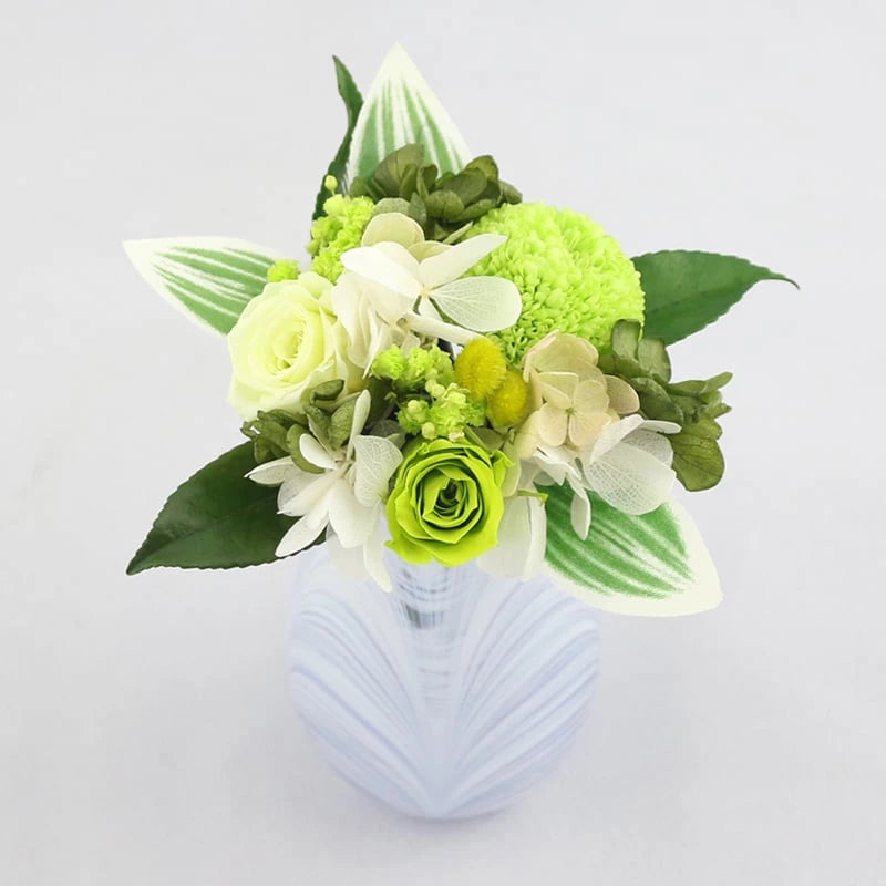 仏壇用 プリザーブドフラワー フルール グリーンメイン画像01