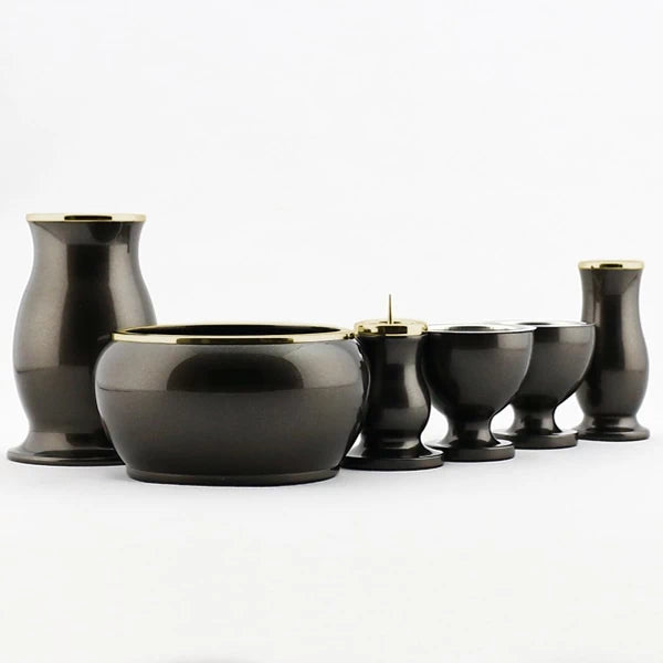 モダン仏具セット アルミムク シルバーグレーメイン画像01