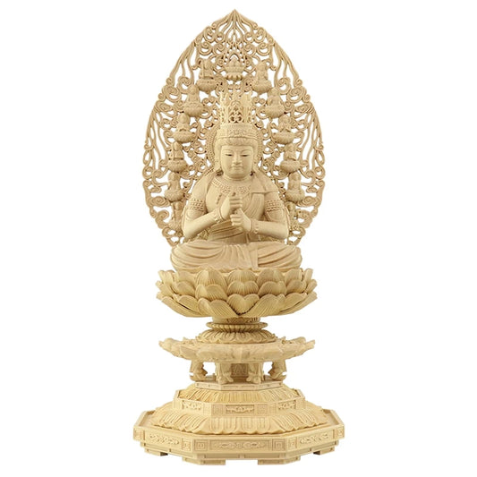 本柘植仏像 上彫り仕上げ 大日如来 十三仏光背 【真言宗】メイン画像01