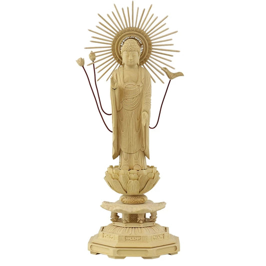 本柘植仏像 八角台座 東立弥陀 【浄土真宗東大谷派】メイン画像01