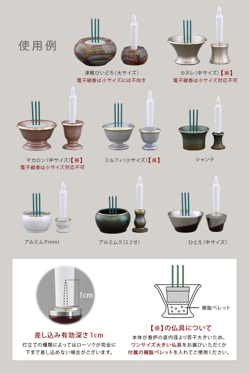 LED線香+ローソクの使用例