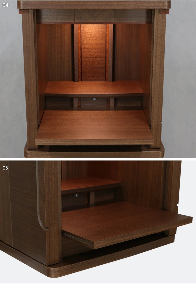 モダンミニ仏壇 パルテ ウォールナット 14号の様々なアングル04～05