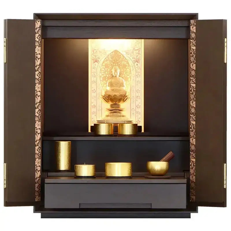 蒔絵仏壇 月箔 エデン ウォールナット 17号 |お仏壇の通販