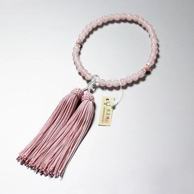 女性用略式念珠 紅水晶 インカローズ仕立メイン画像01