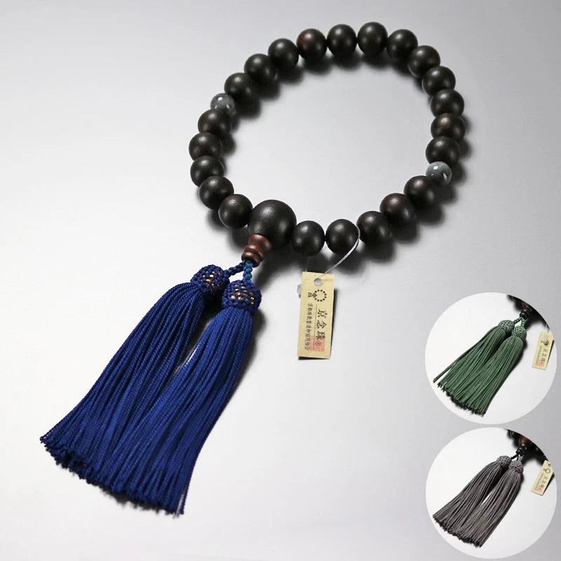 男性用略式念珠 縞黒檀 イーグルアイ仕立メイン画像01