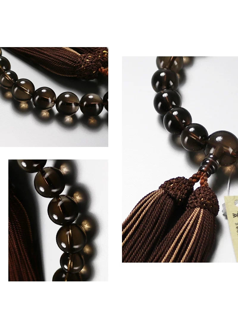 男性用略式念珠 茶水晶 共仕立 | 念珠の通販 | インテリア仏壇 ルミエール