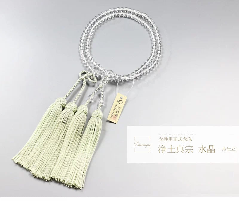 女性用本式念珠 浄土真宗 水晶 共仕立 | 仏具の通販 | インテリア仏壇 女性用本式念珠 浄土真宗 水晶 共仕立 | 仏具の通販 | インテリア仏壇
