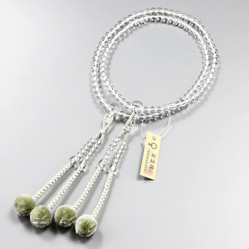 女性用本式念珠 真言宗 水晶 共仕立メイン画像01