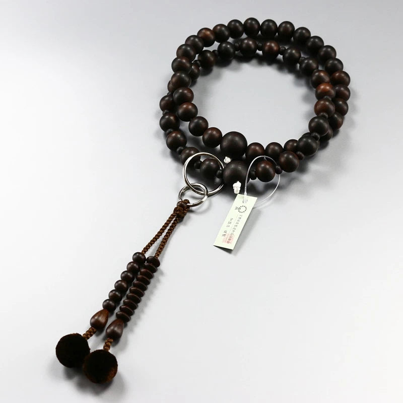 男性用本式念珠 浄土宗 縞黒檀 共仕立メイン画像01