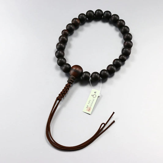 男性用本式念珠 浄土真宗 縞黒檀 共仕立メイン画像01