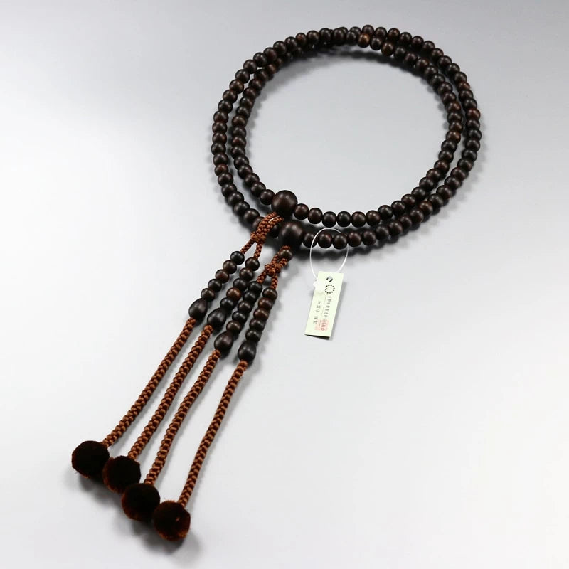 男性用本式念珠 真言宗 縞黒檀 共仕立メイン画像01