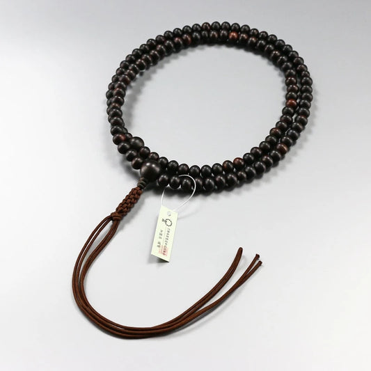 男性用本式念珠 臨済宗 縞黒檀 共仕立メイン画像01