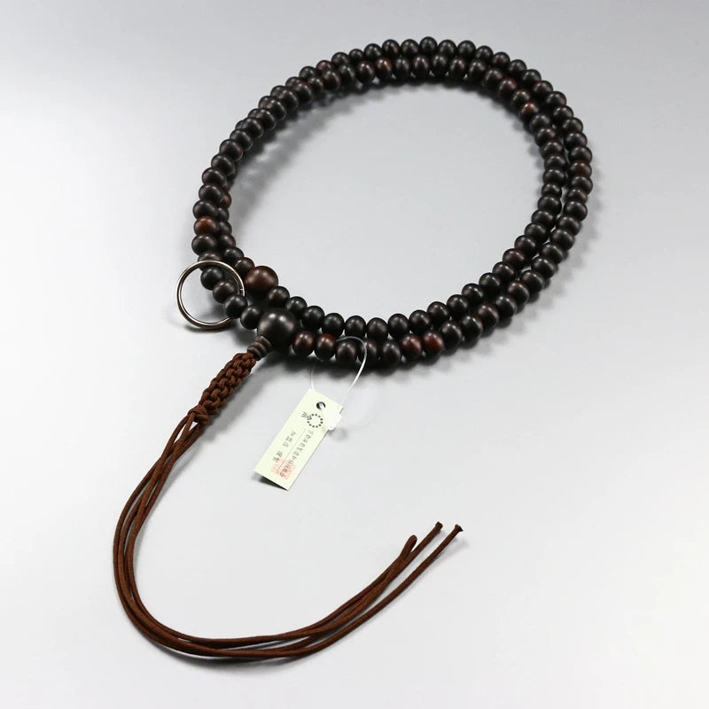 男性用本式念珠 曹洞宗 縞黒檀 共仕立メイン画像01