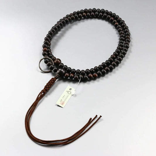 男性用本式念珠 曹洞宗 縞黒檀 共仕立メイン画像01