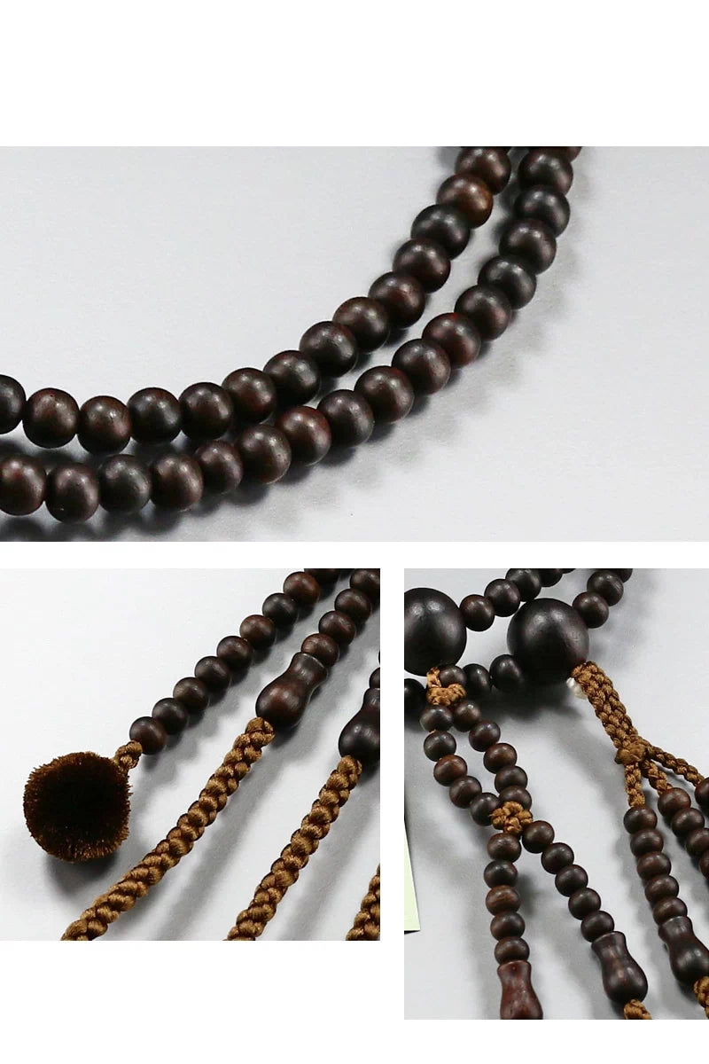 男性用本式念珠 日蓮宗 縞黒檀 共仕立 | 仏具の通販 | インテリア仏壇