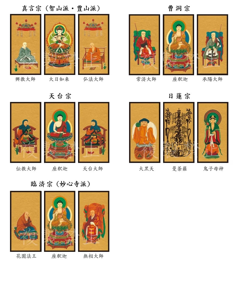 新世紀掛軸 綺羅 金地タイプ_宗派ごとの絵柄リスト（真言宗智山派・豊山派）・曹洞宗・天台宗・日蓮宗・臨済宗）