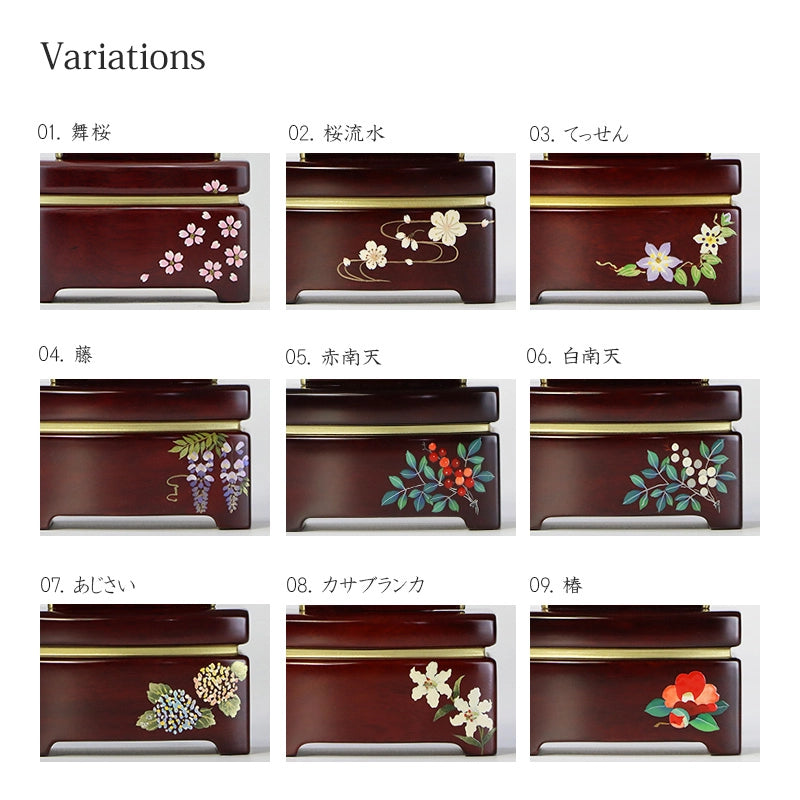 シンプル唐木位牌 駿河蒔絵 紫檀 マット仕上げ インテリア仏壇 ルミエール