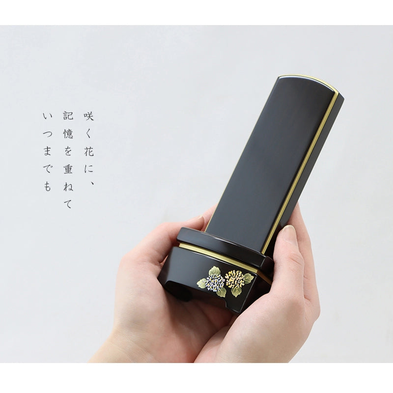 シンプル唐木位牌 駿河蒔絵 黒檀 マット仕上げ インテリア仏壇 ルミエール