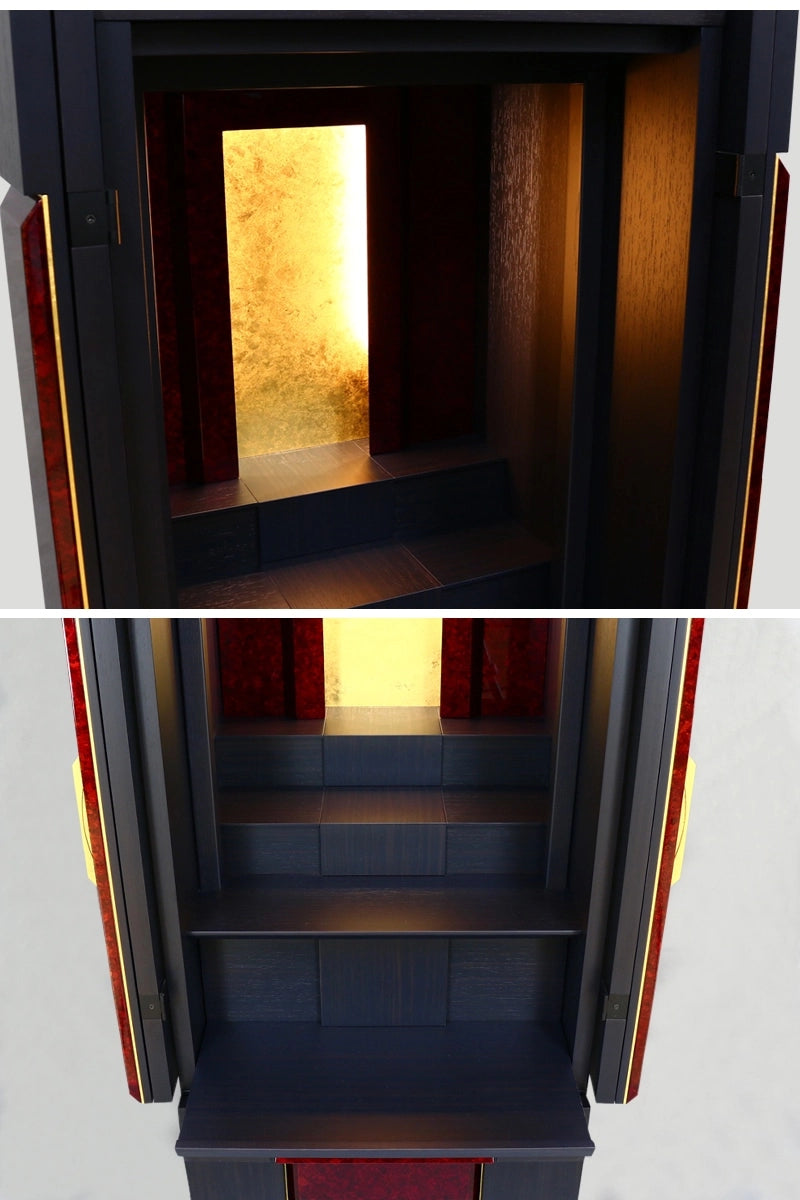 モダン仏壇 伝心 箔艶 フロアタイプの詳細部分の拡大画像をご覧ください。