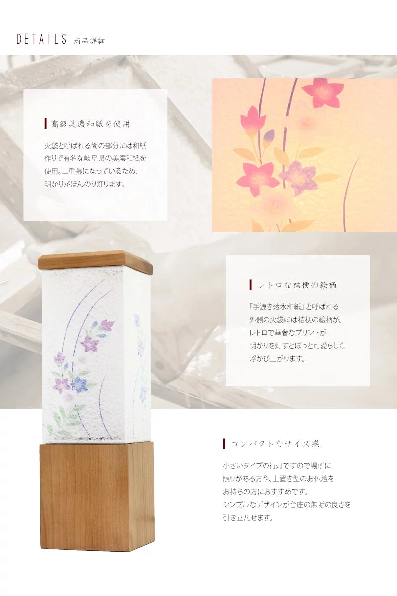 レース和紙とレトロな桔梗が上品で可愛らしいイメージです。