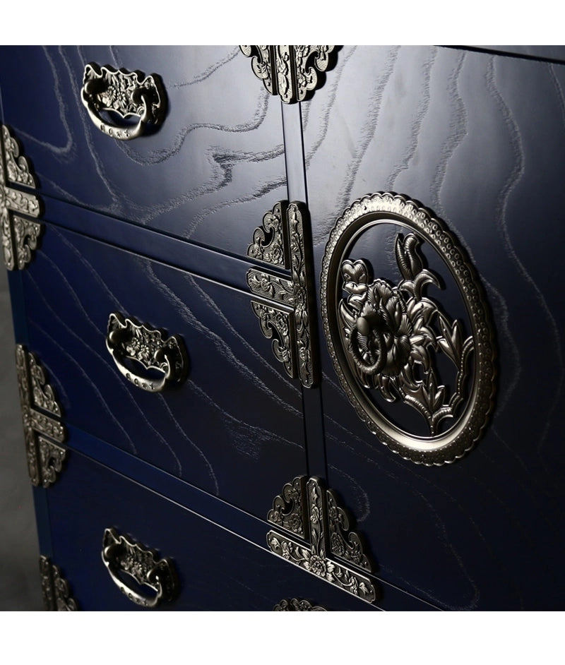 吉野民芸 車箪笥群青色のアップイメージ