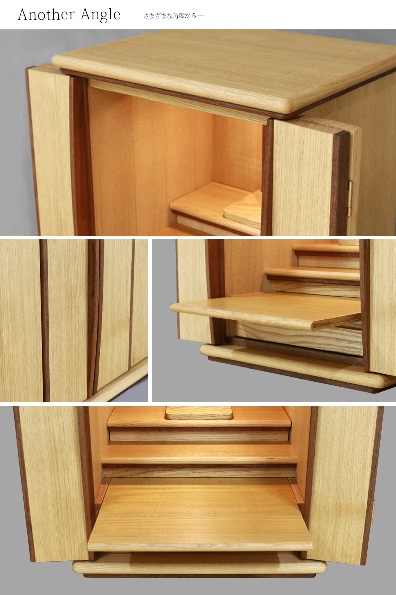 家具調仏壇 栗とくるみ 16号のアップイメージ。