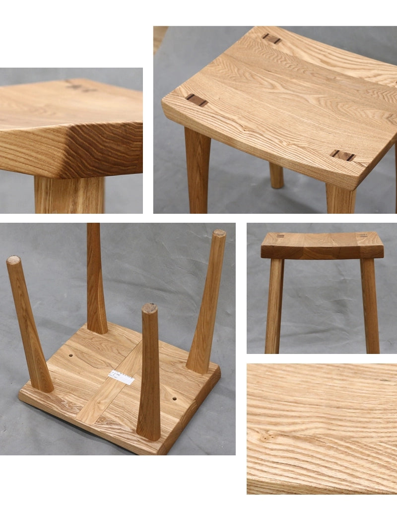 無垢スツール 弧 KIYUMI  タモの様々な角度から見た画像です。