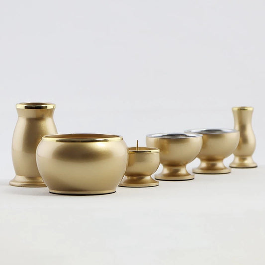 モダン仏具セット アルミムクmini シャンパンゴールドメイン画像01