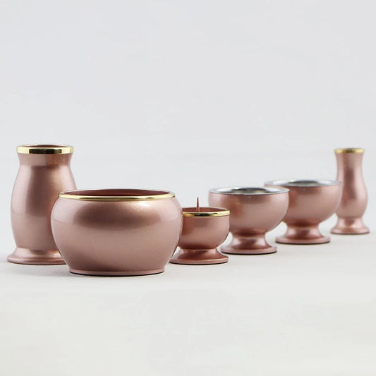 モダン仏具セット アルミムクmini ピンクメイン画像01