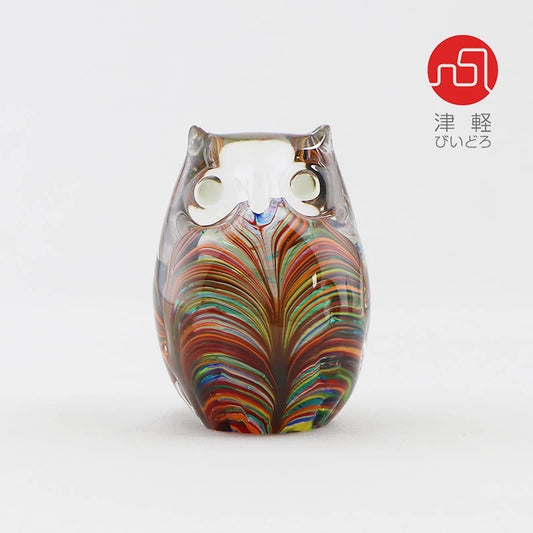 いのりのオブジェ ふくろう irodori 津軽びいどろ謹製メイン画像01