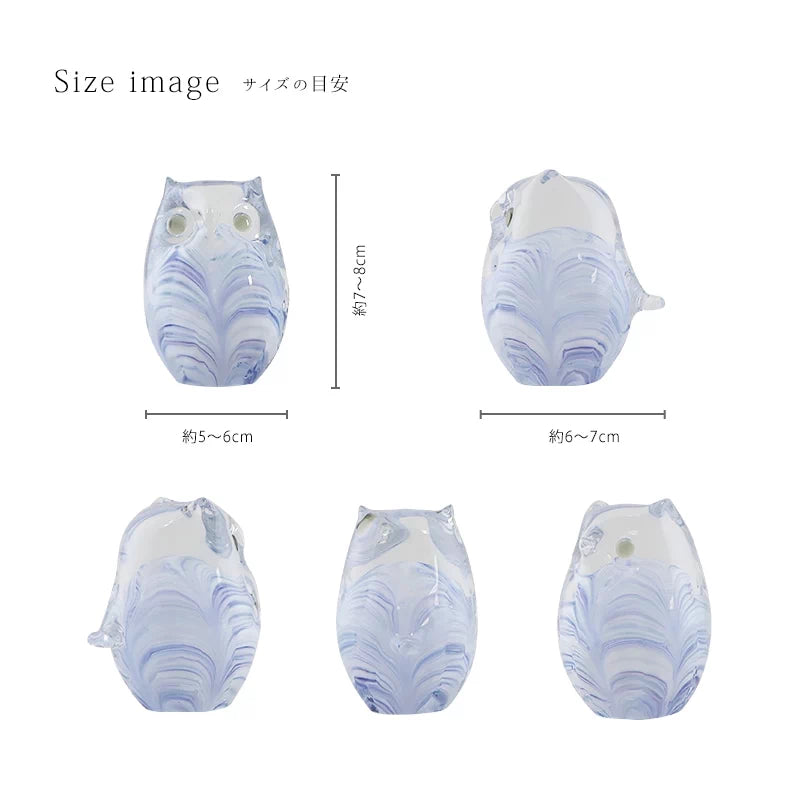 いのりのオブジェふくろうのサイズイメージ