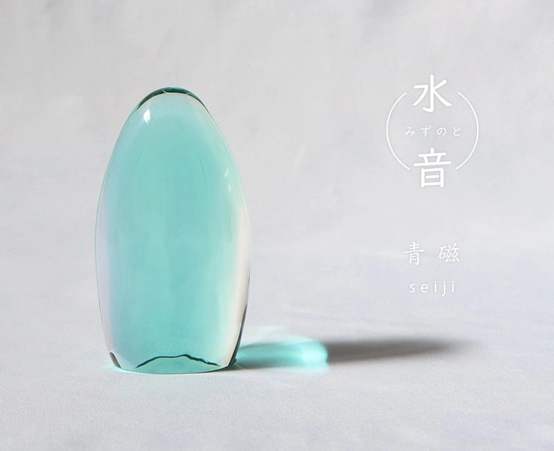 ガラス位牌「水音」　青磁のトップ画像