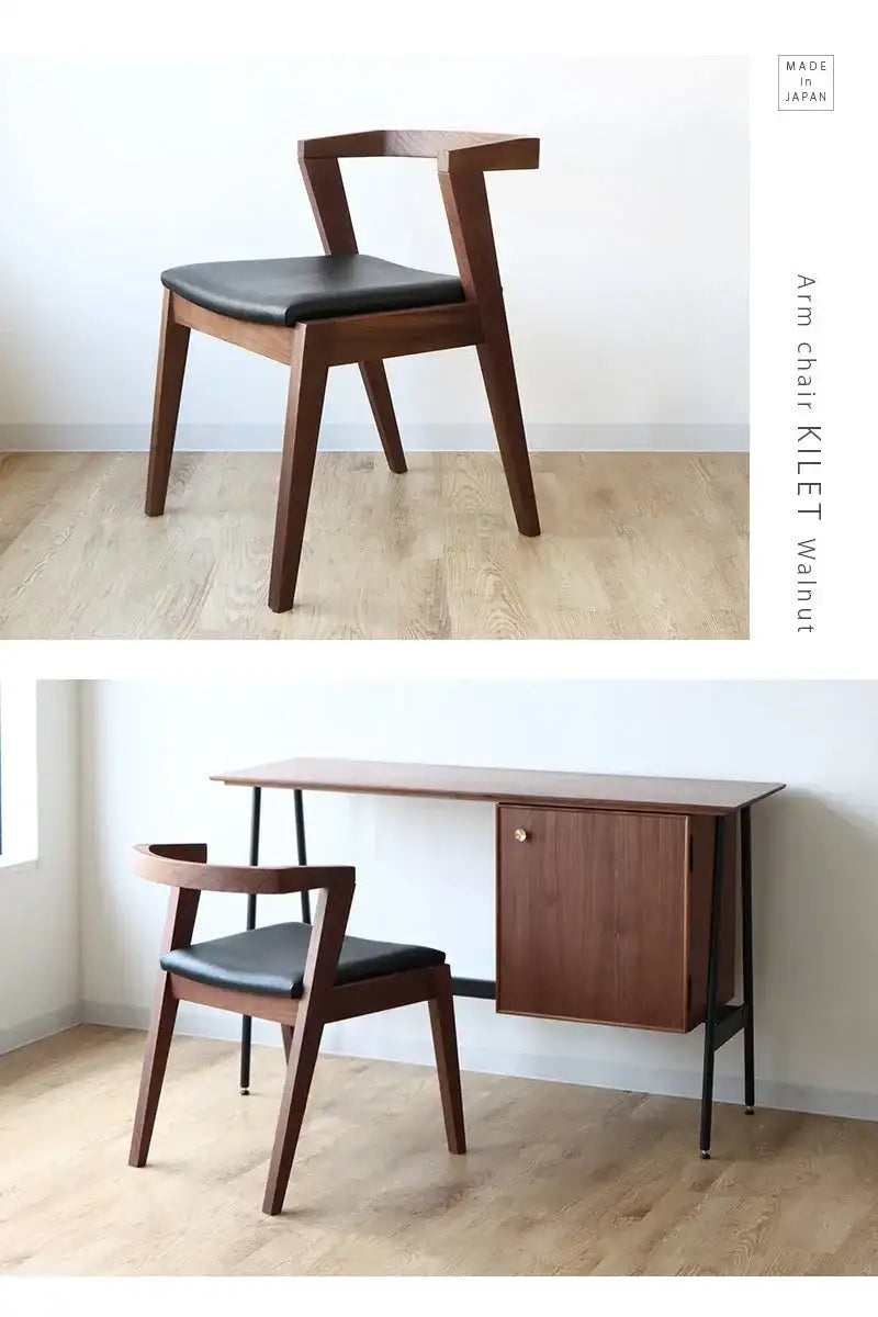 【美品】起立木工 ノルディ アームチェア① 黒 ウォールナット 椅子 レザー調 美品】起立木工 ノルディ アームチェア① 黒 ウォールナット 椅子