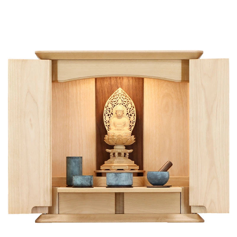 【直接引き取り限定】家具調 仏壇 楽天市場】【仏壇】モダンミニ仏壇 染井吉野 25号 仏具セット付き 高さ
