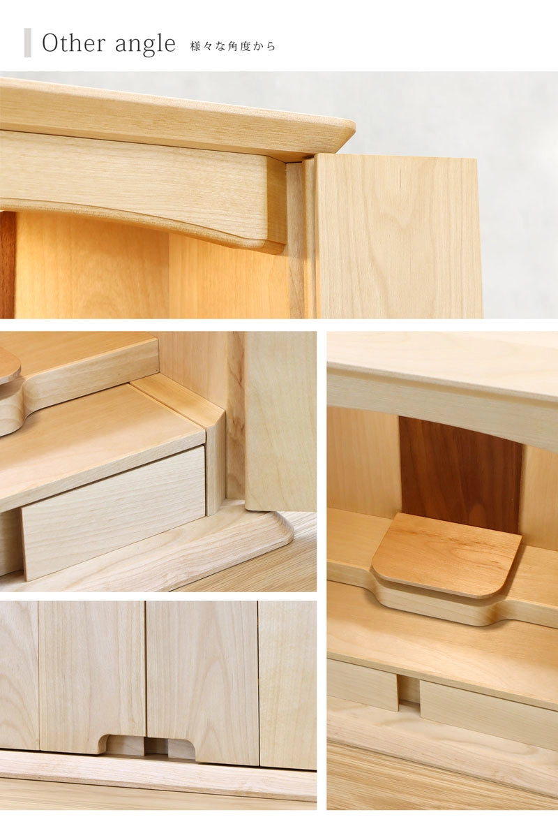 家具調仏壇 ノア バーチ無垢 15号の多角写真