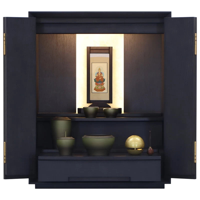 モダン仏壇 月箔 墨黒仕上げ 17号 上置きタイプ | お仏壇の通販