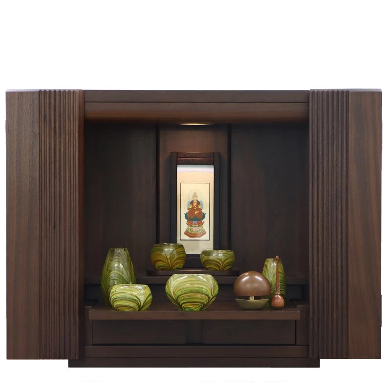 モダンミニ仏壇 クオレ ウォールナット 13号 | お仏壇の通販