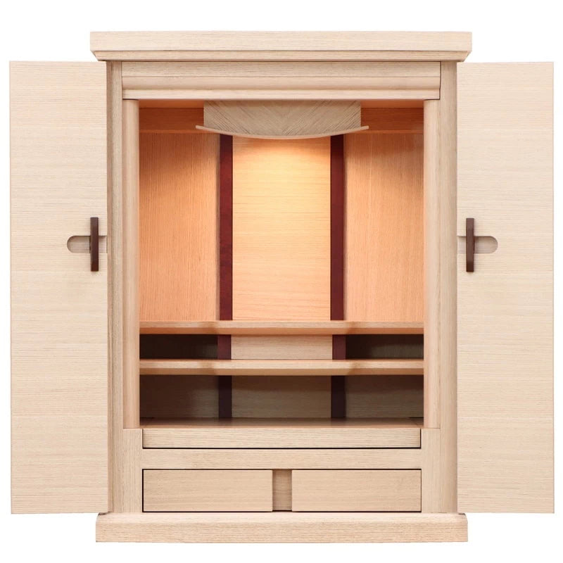 モダン仏壇 ダミエ ホワイトベージュ 18号 上置きタイプメイン画像01