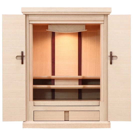 モダン仏壇 ダミエ ホワイトベージュ 18号 上置きタイプメイン画像01