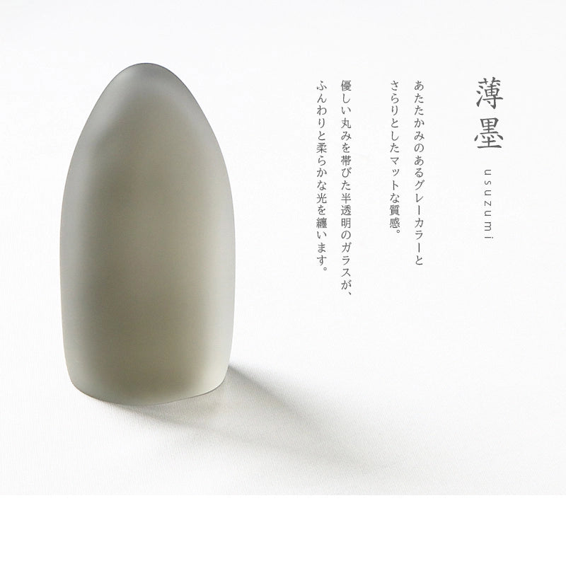 ガラス位牌「水音 kasumi」薄墨の説明