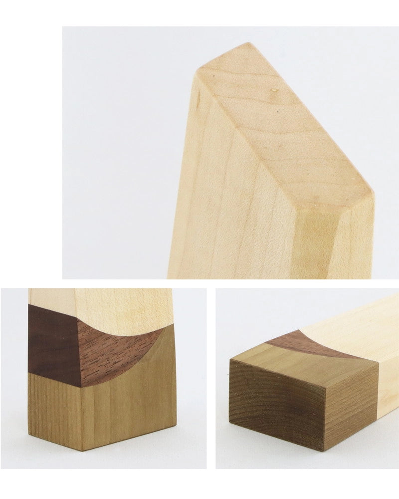 寄木の位牌「森音」メープル × ウォールナットの詳細アップ画像