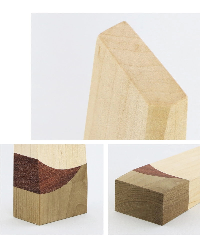 寄木の位牌「森音」メープル × ブビンガの詳細アップ画像