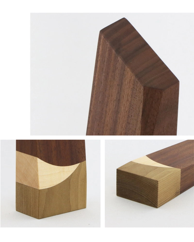 寄木の位牌「森音」ウォールナット × メープルの詳細アップ画像