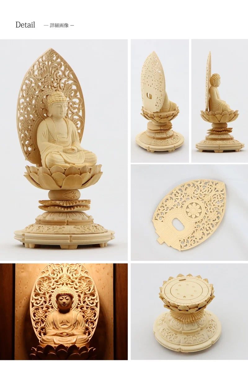 桧木仏像 上彫り 丸台座 座釈迦 【曹洞宗・臨済宗・禅宗】の商品画像6枚目